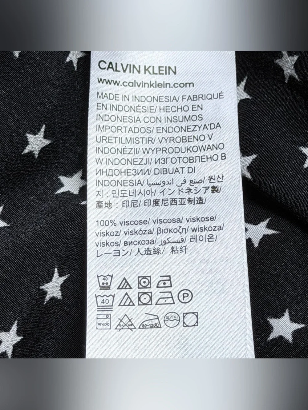 Calvin Klein Black Star-Print Dress size XS